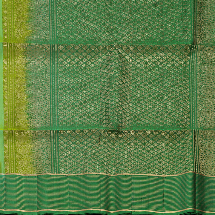 Hayagrivas Yellowish-Green Handloom Soft Silk Saree KBF566G3-5