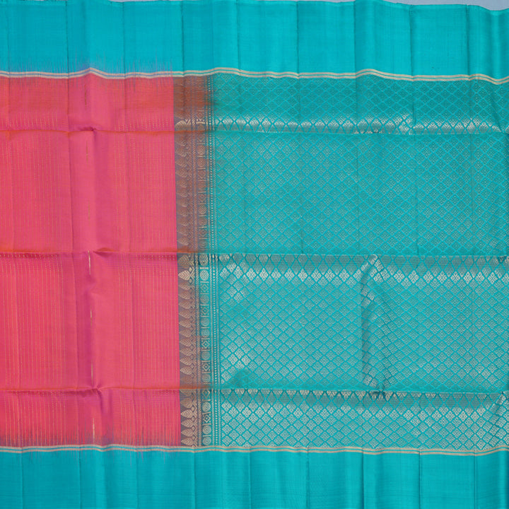 Hayagrivas Orangish-Pink Handloom Soft Silk Saree KBF566G4-4