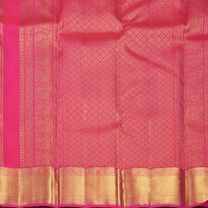 Hayagrivas Handloom Rani Pink Kanjivaram Silk Saree with Border KBF567G1-1