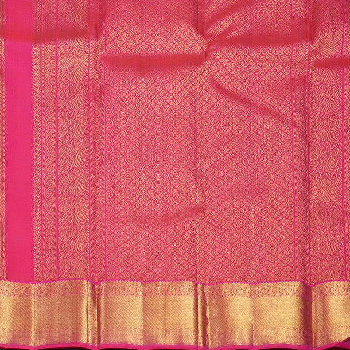 Hayagrivas Handloom Rani Pink Kanjivaram Silk Saree with Border KBF567G1-1