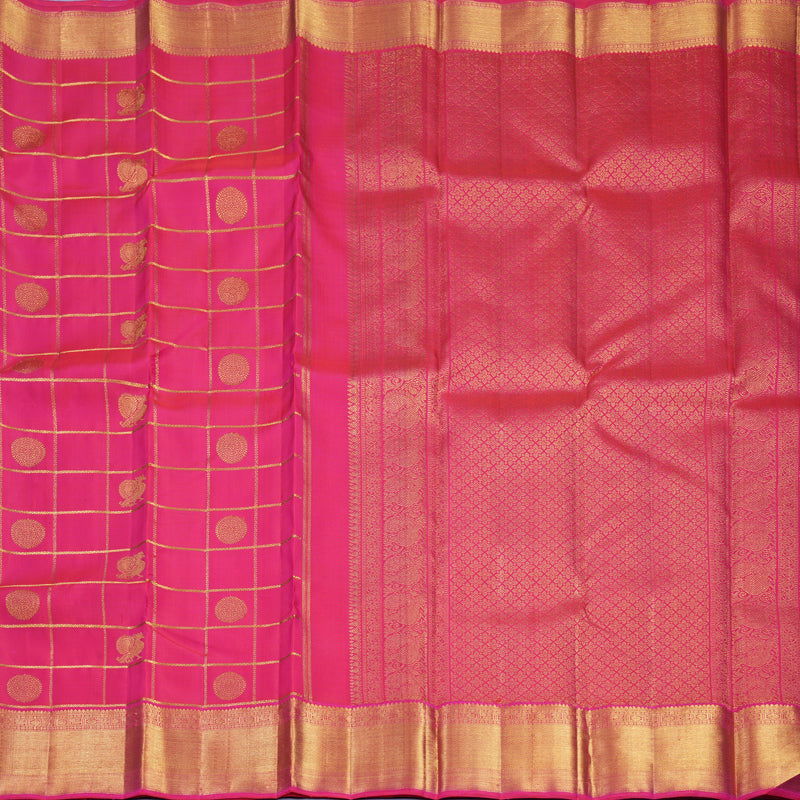 Hayagrivas Handloom Rani Pink Kanjivaram Silk Saree with Border KBF567G1-1