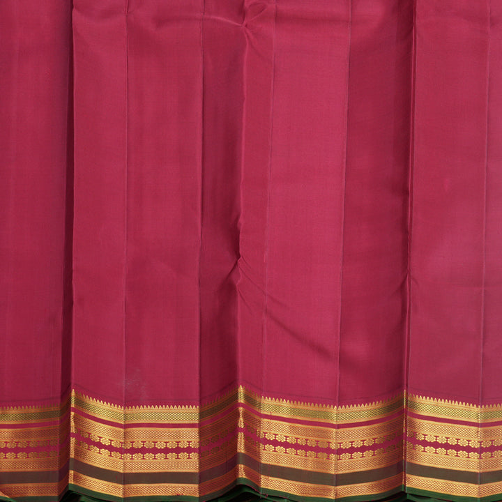 Hayagrivas Handloom Half-White Kanjivaram Silk Saree with Maroon &amp; Manthalir Border KBF567G5-1