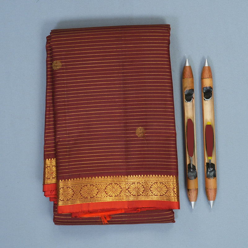 Hayagrivas Handloom Coffee Brown Kanjivaram Silk Saree KBF568G10-1