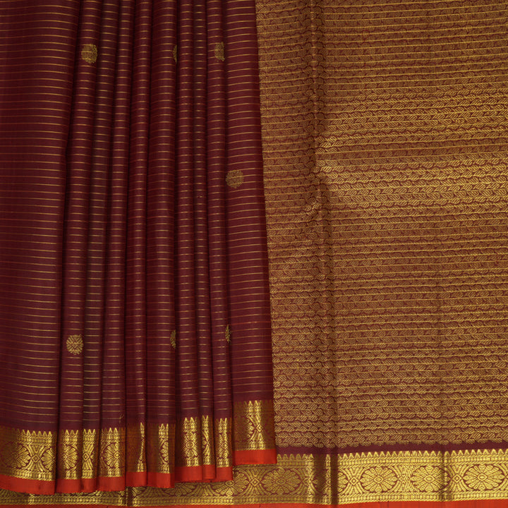 Hayagrivas Handloom Coffee Brown Kanjivaram Silk Saree KBF568G10-1