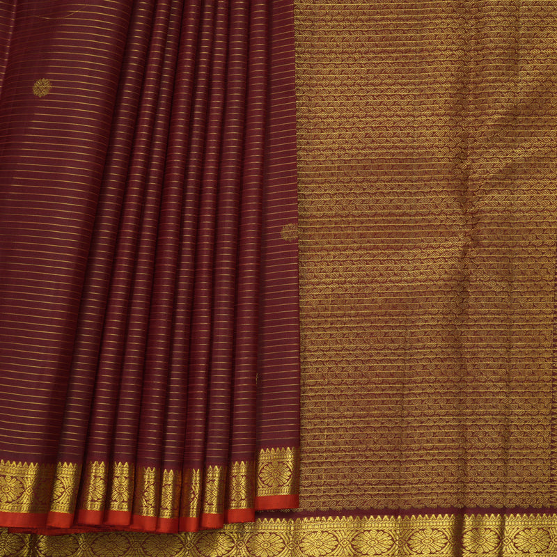 Hayagrivas Handloom Maroon Kanjivaram Silk Saree KBF568G10-2