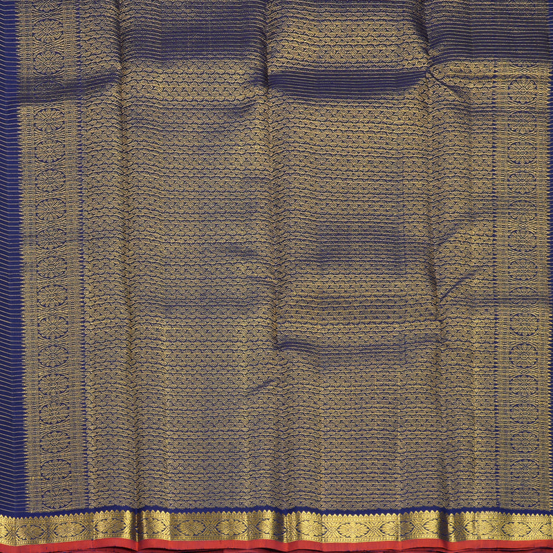 Hayagrivas Handloom Dark Blue Kanjivaram Silk Saree KBF568G10-3