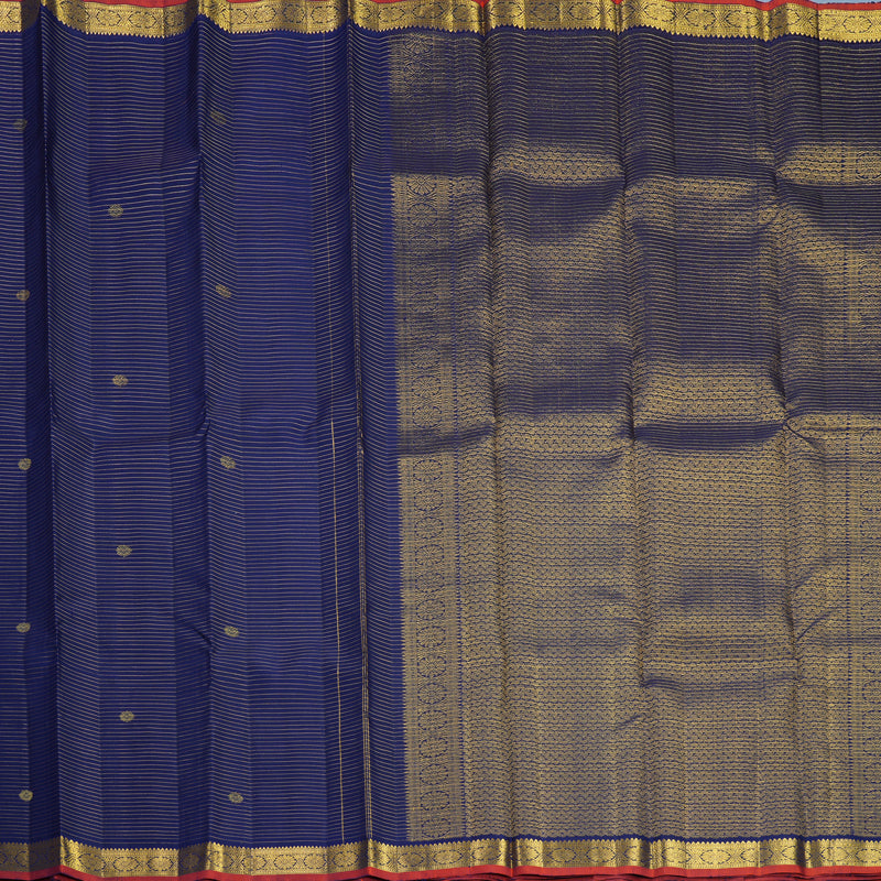 Hayagrivas Handloom Dark Blue Kanjivaram Silk Saree KBF568G10-3