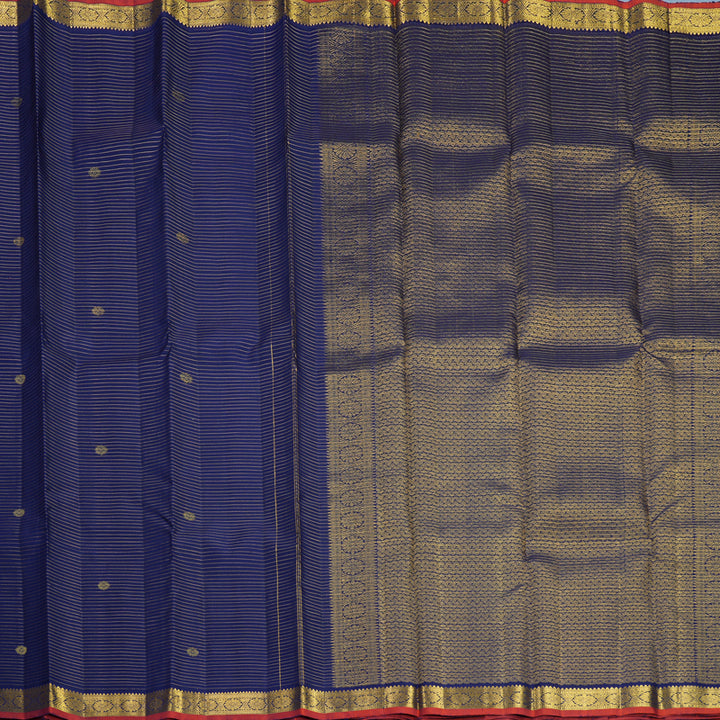 Hayagrivas Handloom Dark Blue Kanjivaram Silk Saree KBF568G10-3