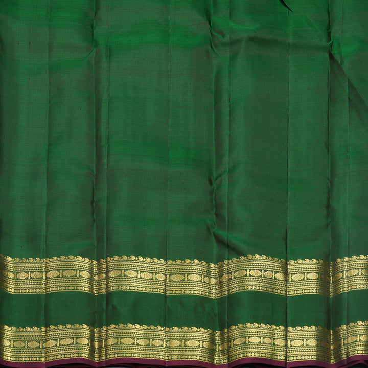 Hayagrivas Handloom Bottle Green Kanjivaram Silk Saree KBF568G12-1