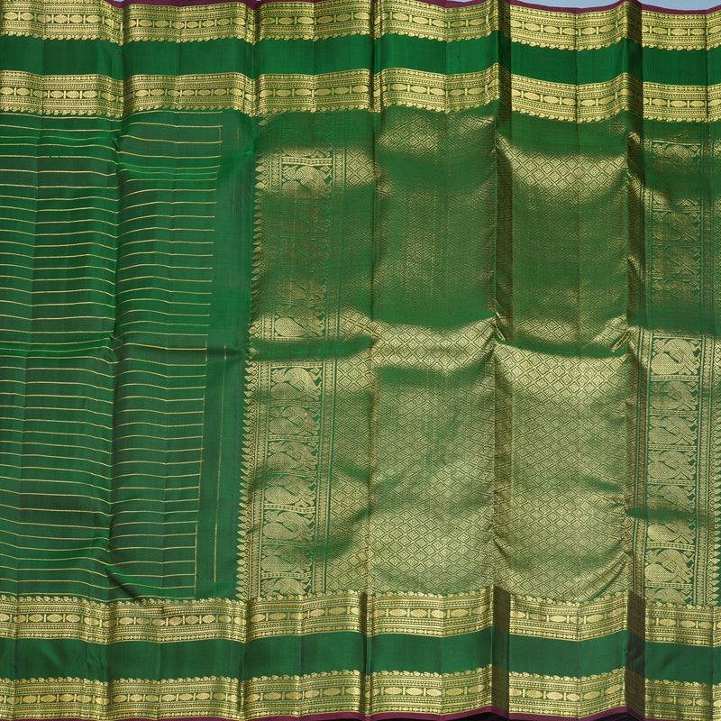Hayagrivas Handloom Bottle Green Kanjivaram Silk Saree KBF568G12-1