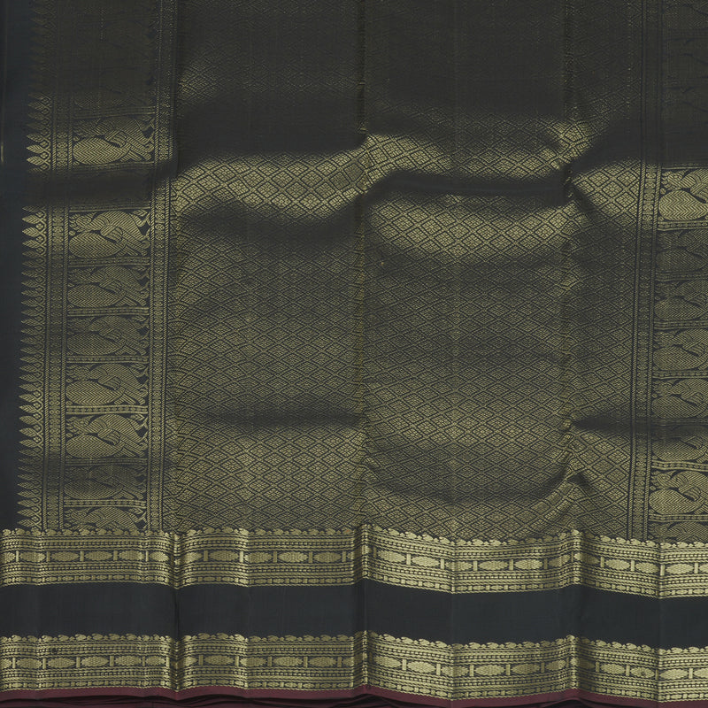 Hayagrivas Handloom Black Kanjivaram Silk Saree KBF568G12-2