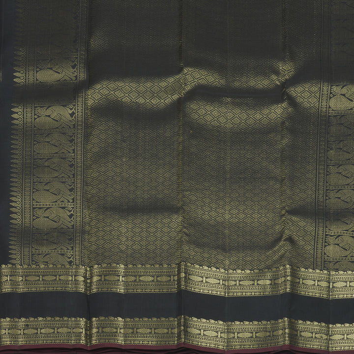 Hayagrivas Handloom Black Kanjivaram Silk Saree KBF568G12-2