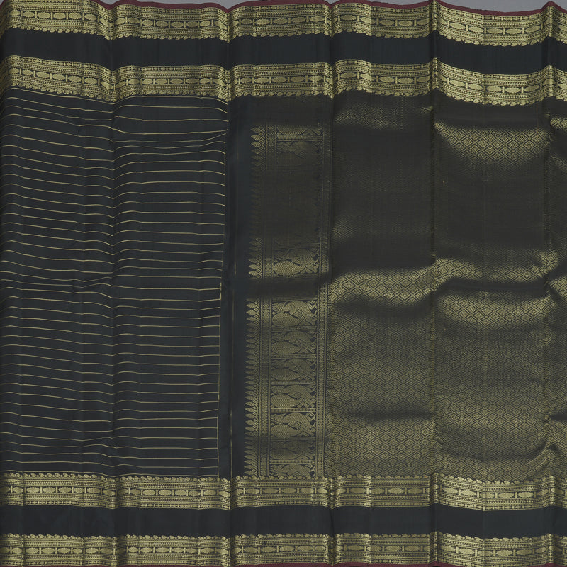 Hayagrivas Handloom Black Kanjivaram Silk Saree KBF568G12-2