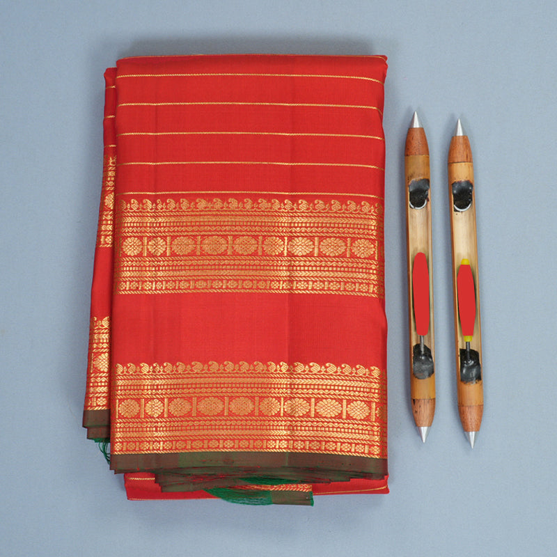 Hayagrivas Handloom Red Kanjivaram Silk Saree KBF568G12-6