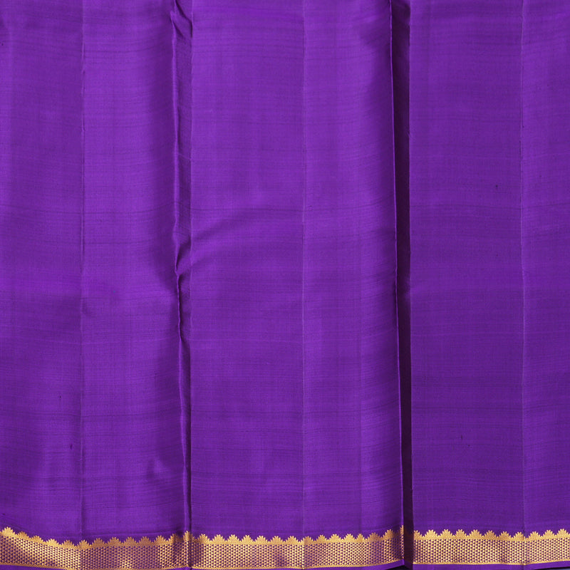 Hayagrivas Handloom Rama Green Kanjivaram Silk Saree with Purple Border KBF568G2-1