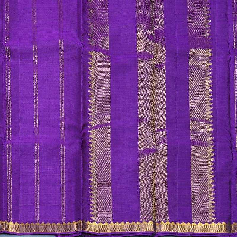 Hayagrivas Handloom Rama Green Kanjivaram Silk Saree with Purple Border KBF568G2-1