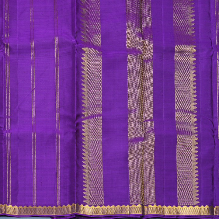 Hayagrivas Handloom Rama Green Kanjivaram Silk Saree with Purple Border KBF568G2-1