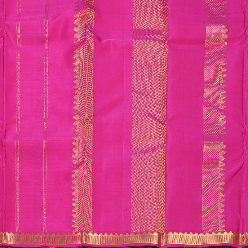 Hayagrivas Handloom Golden Orange Kanjivaram Silk Saree with Pink Border KBF568G2-5