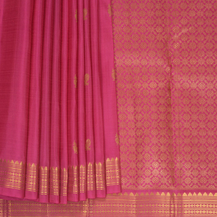 Hayagrivas Handloom Pink Kanjivaram Silk Saree KBF568G3-10