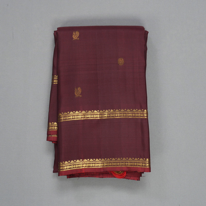 Hayagrivas Handloom Dark Maroon Kanjivaram Silk Saree KBF568G4-2