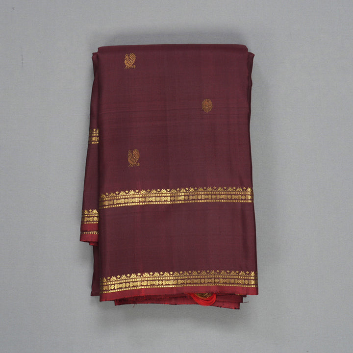 Hayagrivas Handloom Dark Maroon Kanjivaram Silk Saree KBF568G4-2