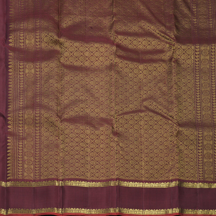 Hayagrivas Handloom Dark Maroon Kanjivaram Silk Saree KBF568G4-2