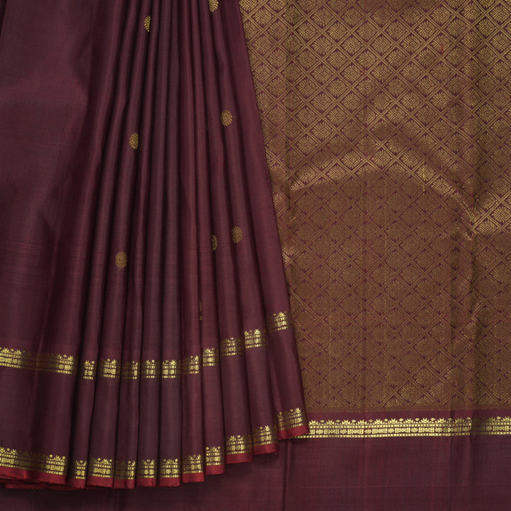 Hayagrivas Handloom Dark Maroon Kanjivaram Silk Saree KBF568G4-2