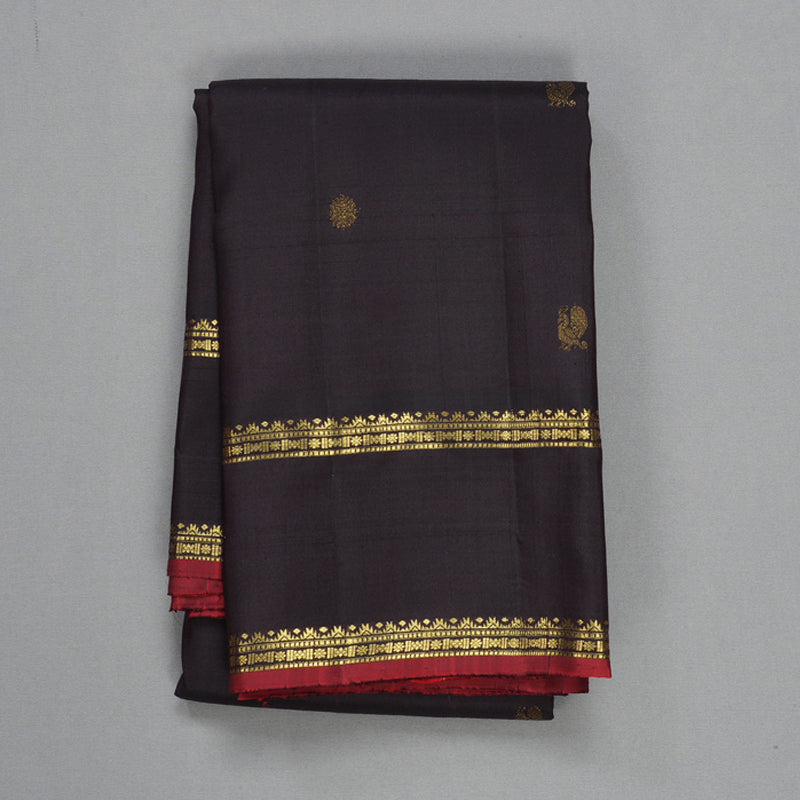Hayagrivas Handloom Kanchana Brown Kanjivaram Silk Saree KBF568G4-4