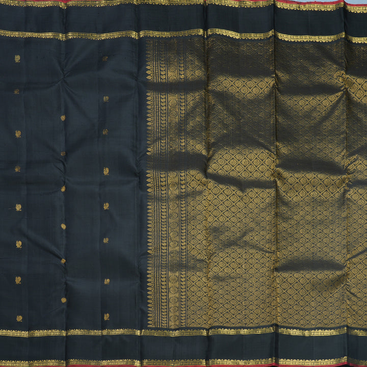 Hayagrivas Handloom Black Kanjivaram Silk Saree KBF568G4-5