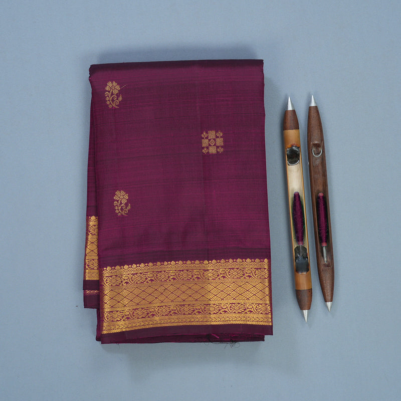 Hayagrivas Handloom Wine Purple Kanjivaram Silk Saree KBF568G5-4