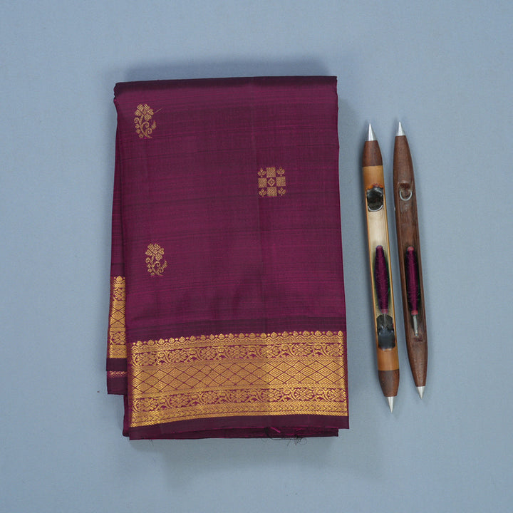 Hayagrivas Handloom Wine Purple Kanjivaram Silk Saree KBF568G5-4