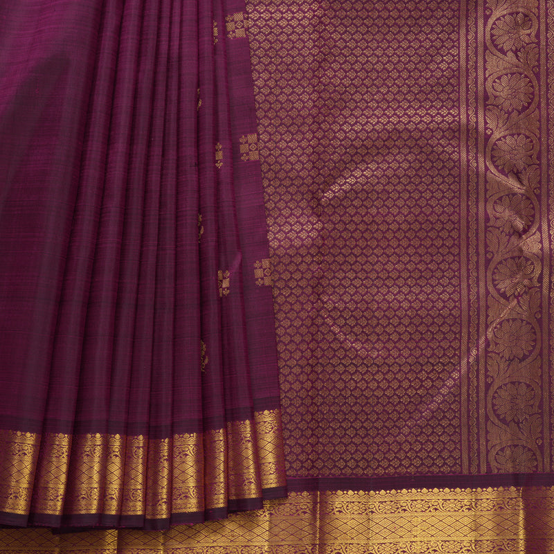 Hayagrivas Handloom Wine Purple Kanjivaram Silk Saree KBF568G5-4
