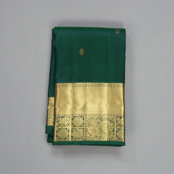 Hayagrivas Handloom Peacock Green Kanjivaram Silk Saree KBF568G6-12