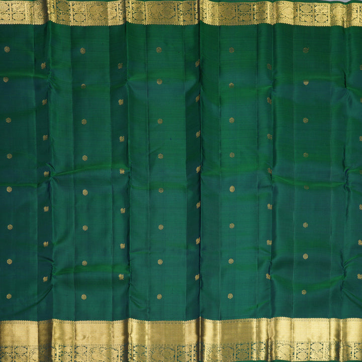 Hayagrivas Handloom Peacock Green Kanjivaram Silk Saree KBF568G6-12