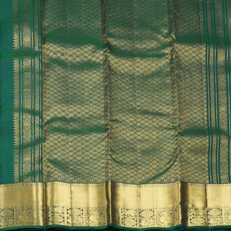 Hayagrivas Handloom Peacock Green Kanjivaram Silk Saree KBF568G6-12