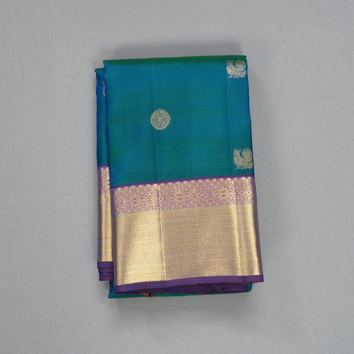 Hayagrivas Handloom Mayilkazhuthu Kanjivaram Silk Saree with Purple Border KBF568G6-8