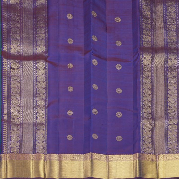 Hayagrivas Handloom Mayilkazhuthu Kanjivaram Silk Saree with Purple Border KBF568G6-8