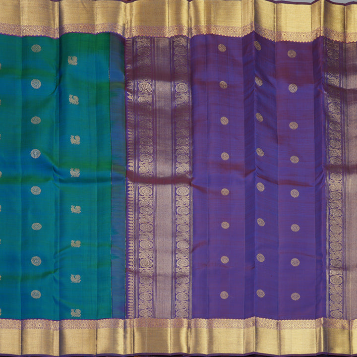 Hayagrivas Handloom Mayilkazhuthu Kanjivaram Silk Saree with Purple Border KBF568G6-8