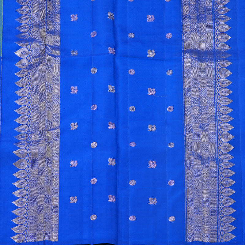 Hayagrivas Handloom Dual Toned (Parrot Green &amp; Blue) Kanjivaram Silk Saree KBF568G7-1