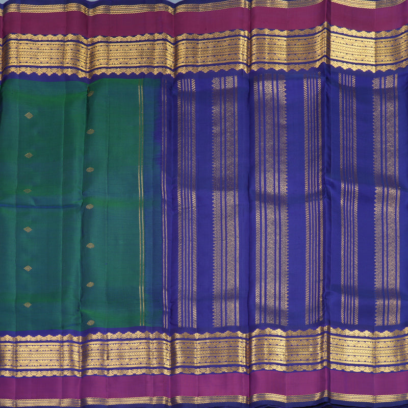 Hayagrivas Handloom Mayilkazhuthu Kanjivaram Silk Saree with Purple Border KBF568G9-13