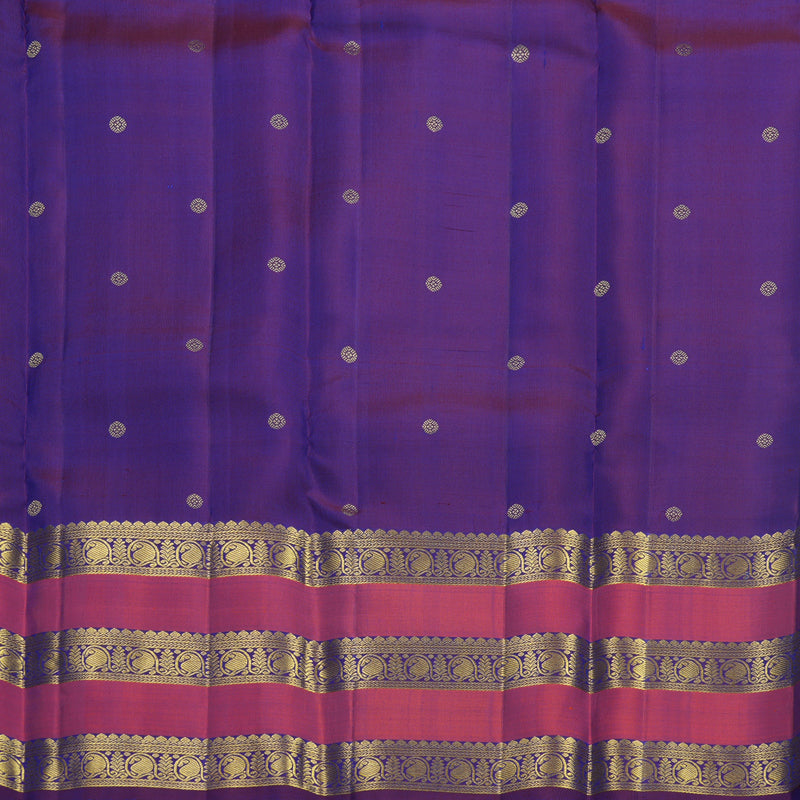 Hayagrivas Handloom Mayilkazhuthu Kanjivaram Silk Saree with Rust Orange Border KBF568G9-14