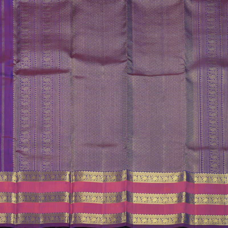 Hayagrivas Handloom Mayilkazhuthu Kanjivaram Silk Saree with Rust Orange Border KBF568G9-14