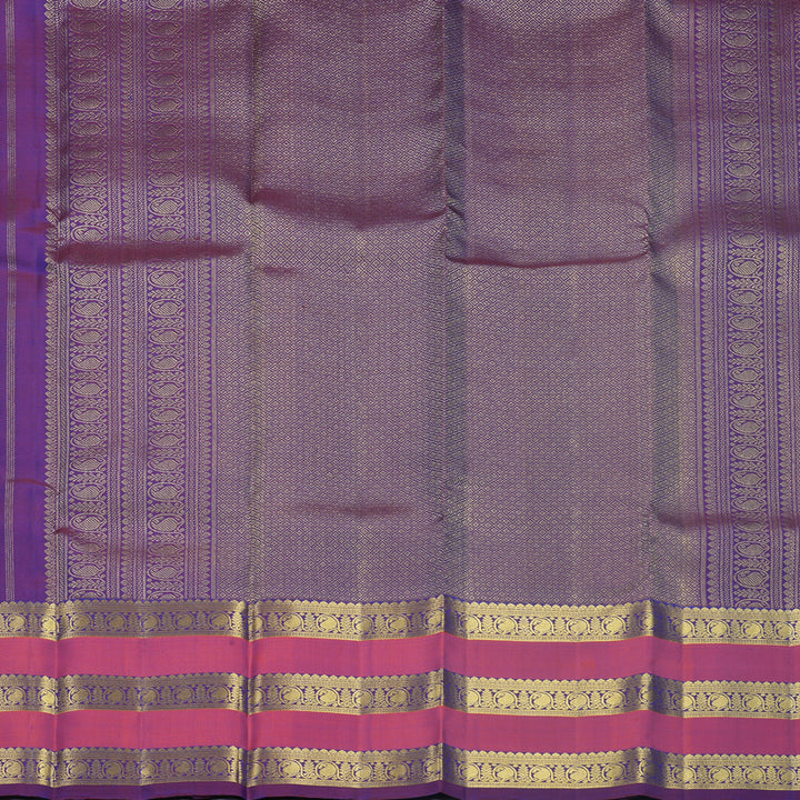 Hayagrivas Handloom Mayilkazhuthu Kanjivaram Silk Saree with Rust Orange Border KBF568G9-14