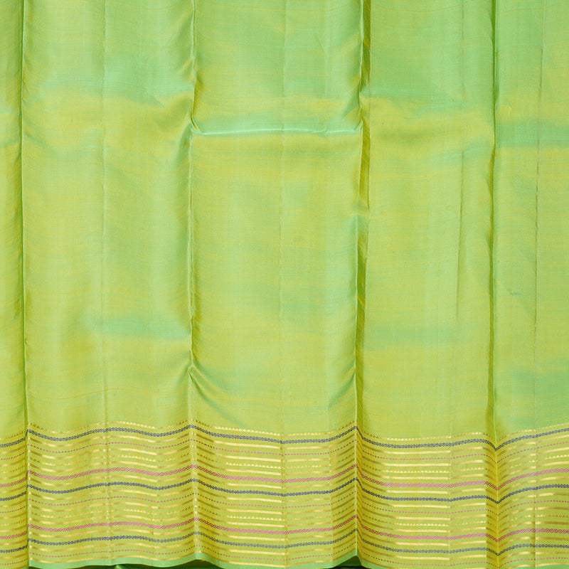 Hayagrivas Handloom Yellow Kanjivaram Silk Saree with Parrot Green Border KBF568G9-3