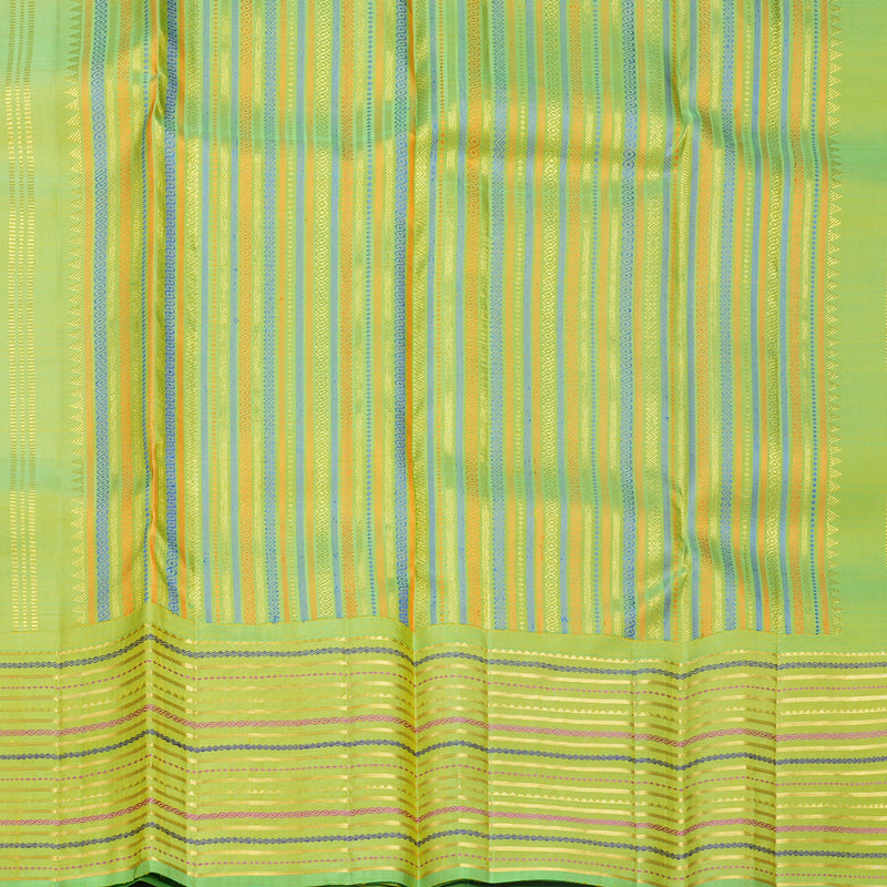 Hayagrivas Handloom Yellow Kanjivaram Silk Saree with Parrot Green Border KBF568G9-3