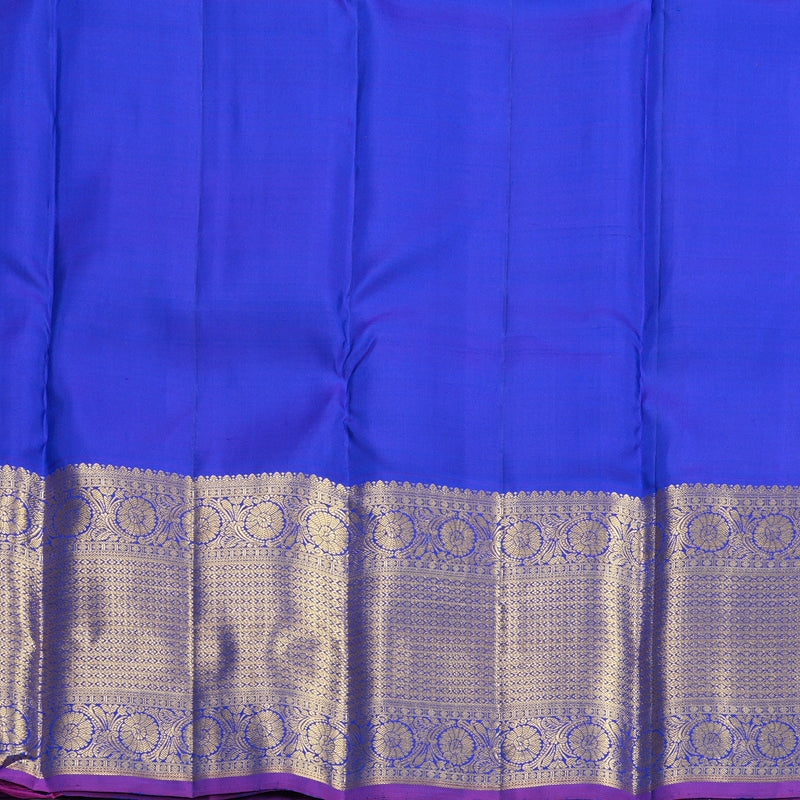 Hayagrivas Handloom Mayilkazhuthu Kanjivaram Silk Saree with Blue Border KBF568G9-4