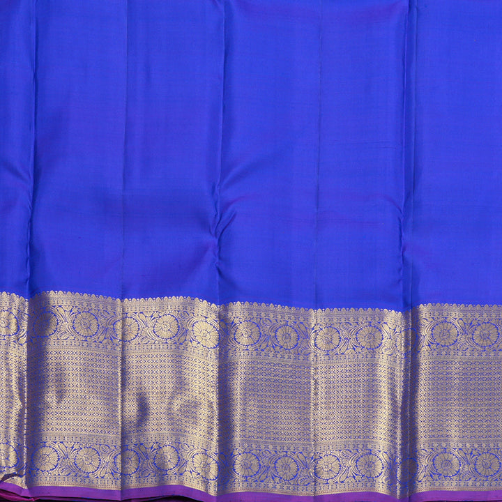 Hayagrivas Handloom Mayilkazhuthu Kanjivaram Silk Saree with Blue Border KBF568G9-4