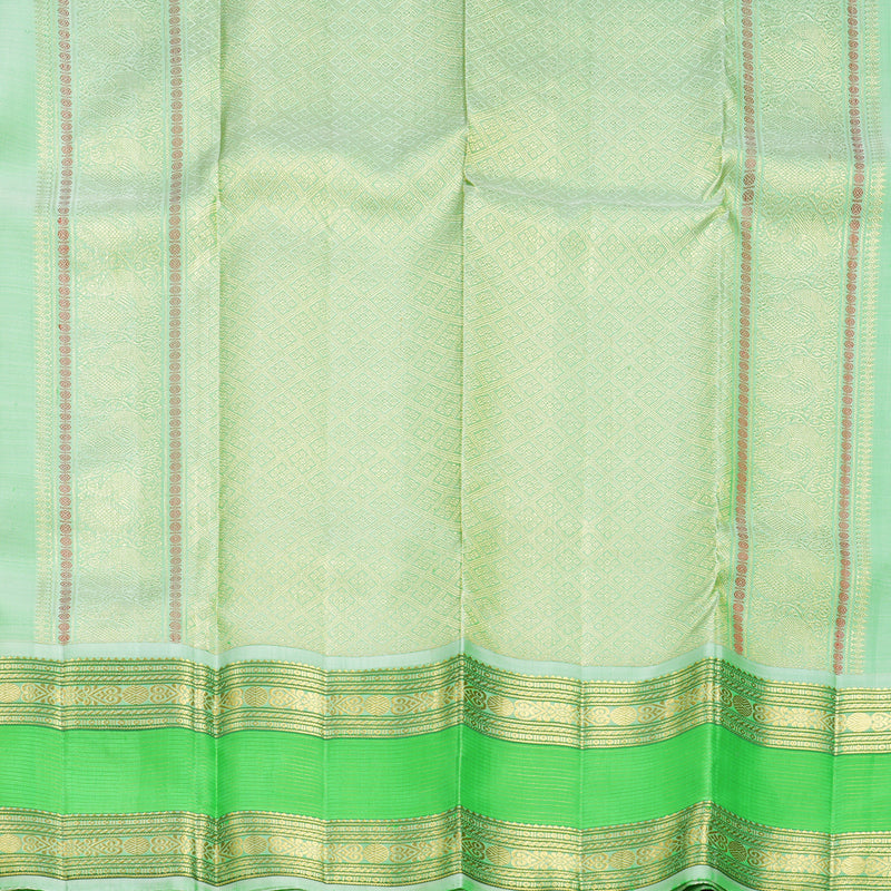 Hayagrivas Handloom Parrot Green Kanjivaram Silk Saree KBF568G9-7