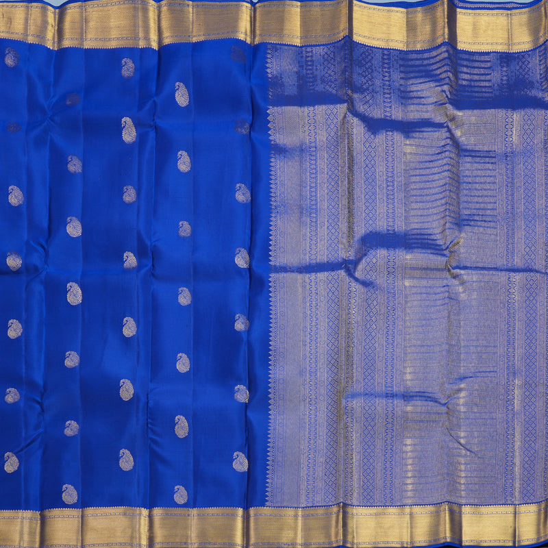 Hayagrivas Handloom Royal Blue Kanjivaram Silk Saree KBF569G1-1