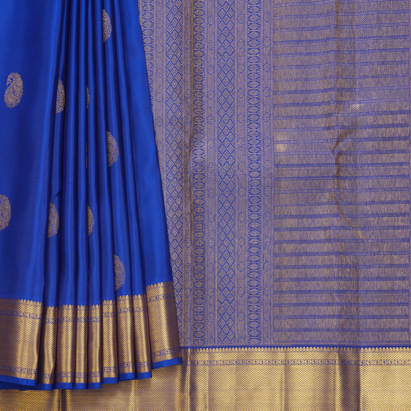 Hayagrivas Handloom Royal Blue Kanjivaram Silk Saree KBF569G1-1